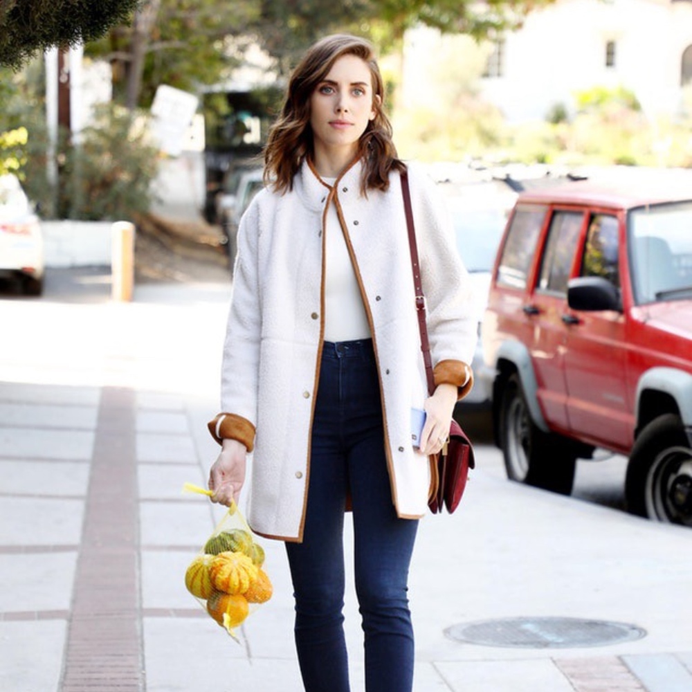 Celebrity approved Sherpa faux suede lined coat